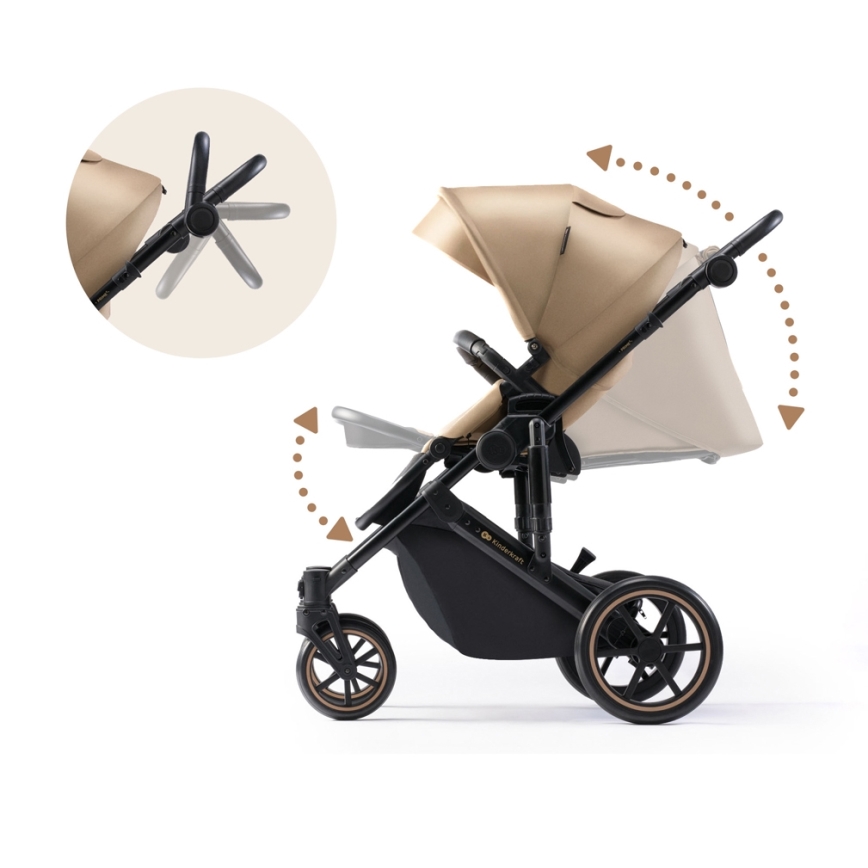 KINDERKRAFT SELECT - Combination stroller 3in1 PRIME 2 Premium Sandrose beige + car seat
