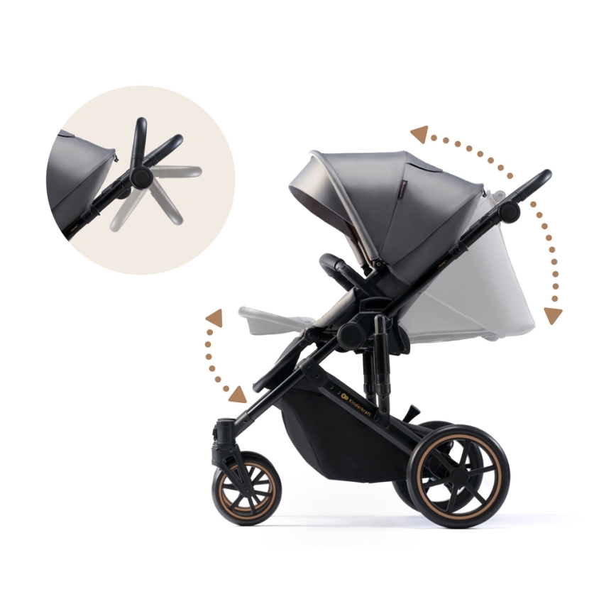 KINDERKRAFT SELECT - Combination stroller 3in1 PRIME 2 Premium Shadow grey + car seat