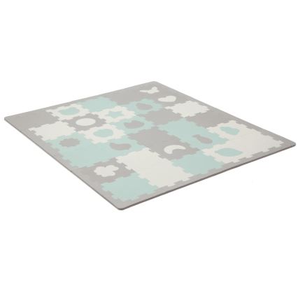KINDERKRAFT - Foam puzzle LUNO 30pcs grey/mint