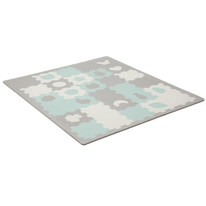 KINDERKRAFT - Foam puzzle LUNO 30pcs grey/mint