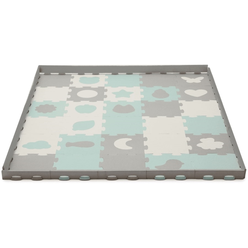 KINDERKRAFT - Foam puzzle LUNO 30pcs grey/mint