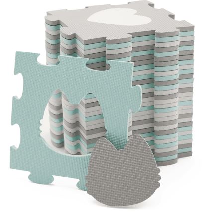 KINDERKRAFT - Foam puzzle LUNO 30pcs grey/mint