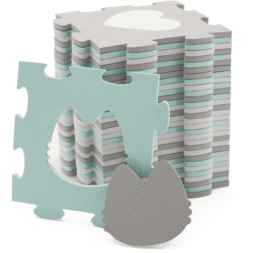 KINDERKRAFT - Foam puzzle LUNO 30pcs grey/mint