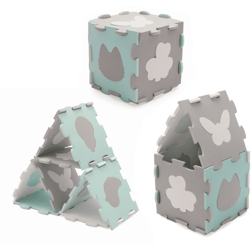 KINDERKRAFT - Foam puzzle LUNO 30pcs grey/mint