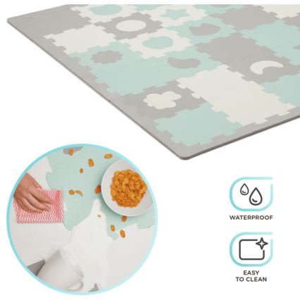 KINDERKRAFT - Foam puzzle LUNO 30pcs grey/mint