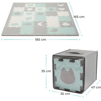 KINDERKRAFT - Foam puzzle LUNO 30pcs grey/mint