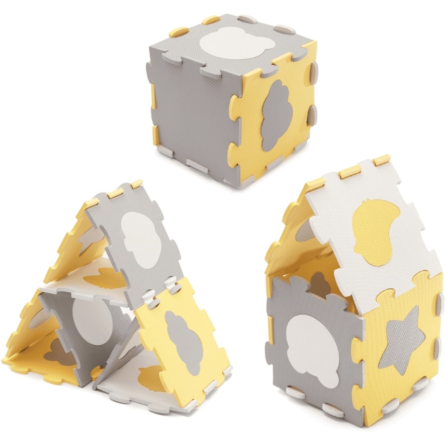 KINDERKRAFT - Foam puzzle LUNO 30pcs grey/yellow