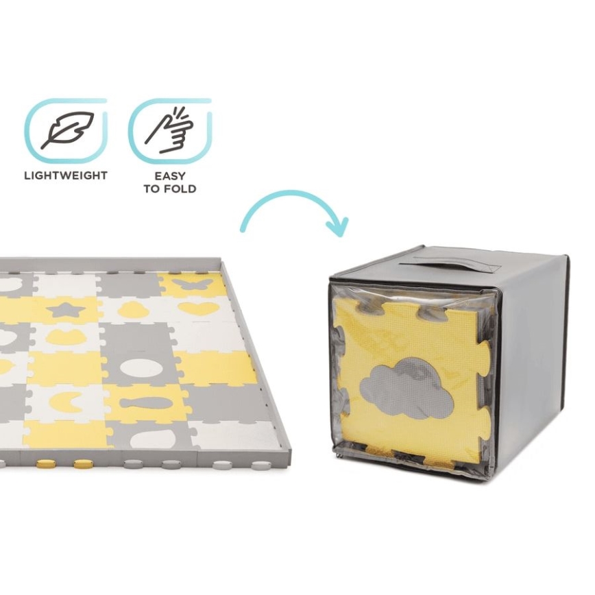 KINDERKRAFT - Foam puzzle LUNO 30pcs grey/yellow