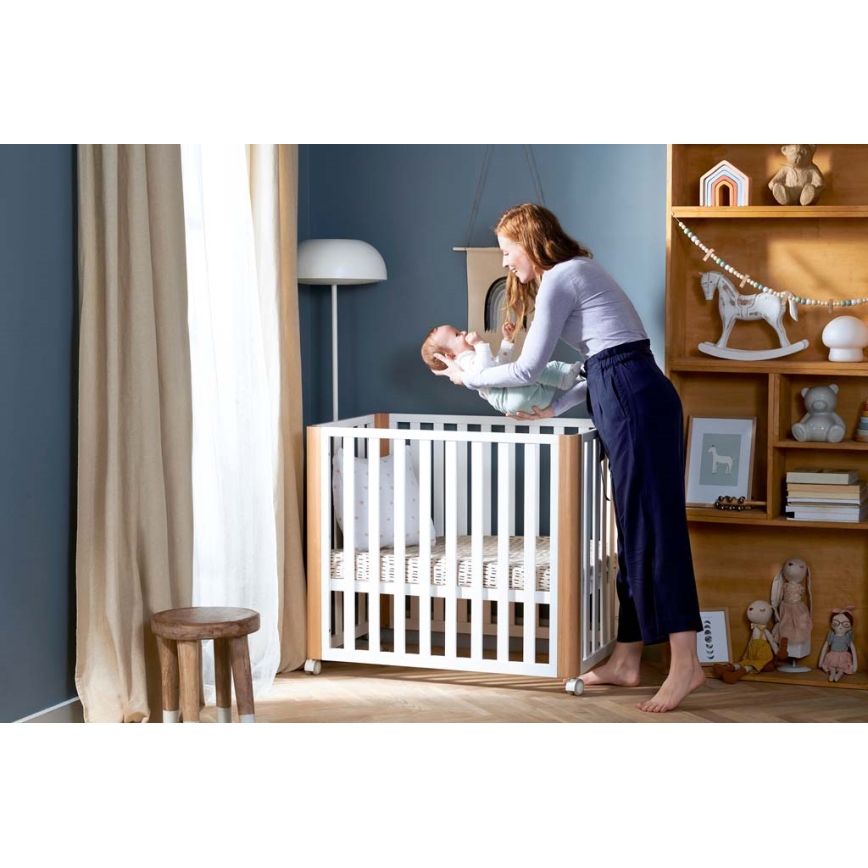 KINDERKRAFT SELECT - KOYA 4-in-1 Premium Baby Crib, Beech/Pine