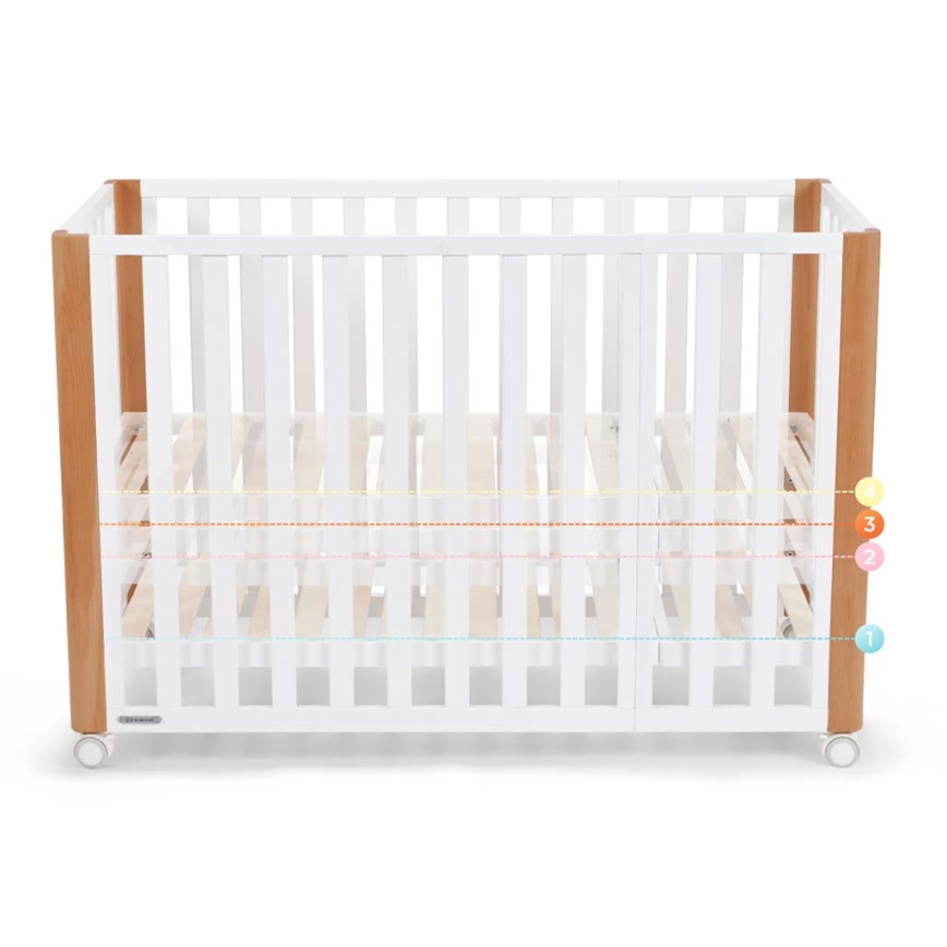 KINDERKRAFT SELECT - KOYA 4-in-1 Premium Baby Crib, Beech/Pine