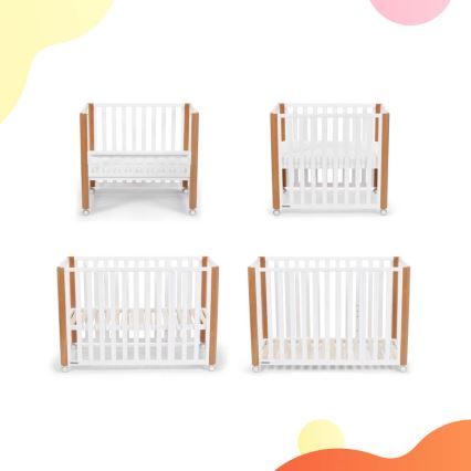 KINDERKRAFT SELECT - KOYA 4-in-1 Premium Baby Crib, Beech/Pine