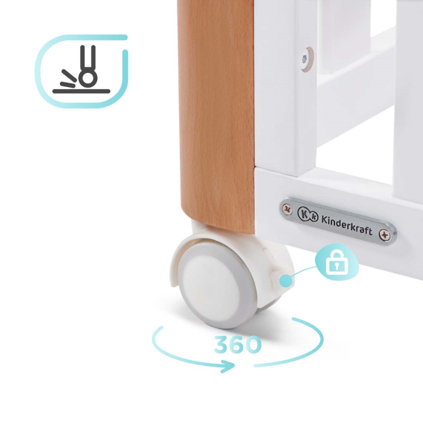 KINDERKRAFT SELECT - KOYA 4-in-1 Premium Baby Crib, Beech/Pine