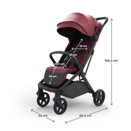 KINDERKRAFT SELECT - NUBI 3 Sport Stroller, Dark Ruby