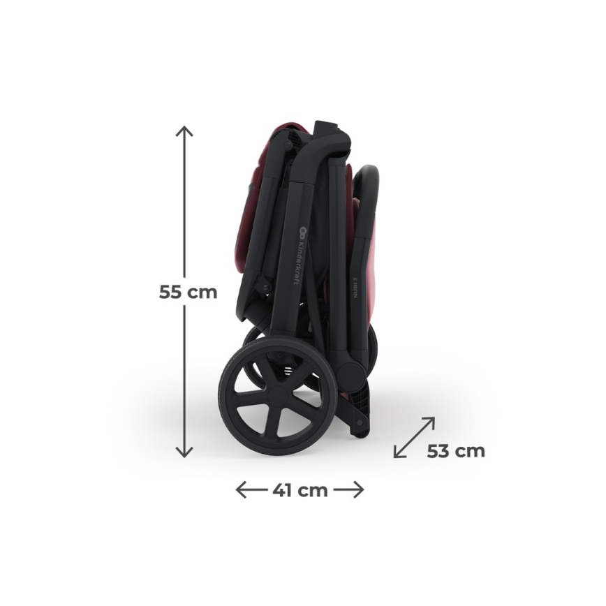 KINDERKRAFT SELECT - NUBI 3 Sport Stroller, Dark Ruby
