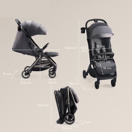 KINDERKRAFT SELECT - Stroller NUBI 2 grey