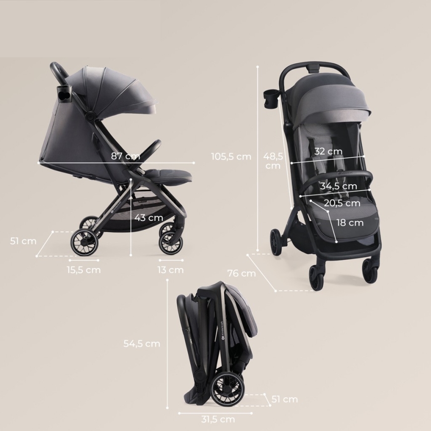 KINDERKRAFT SELECT - Stroller NUBI 2 grey