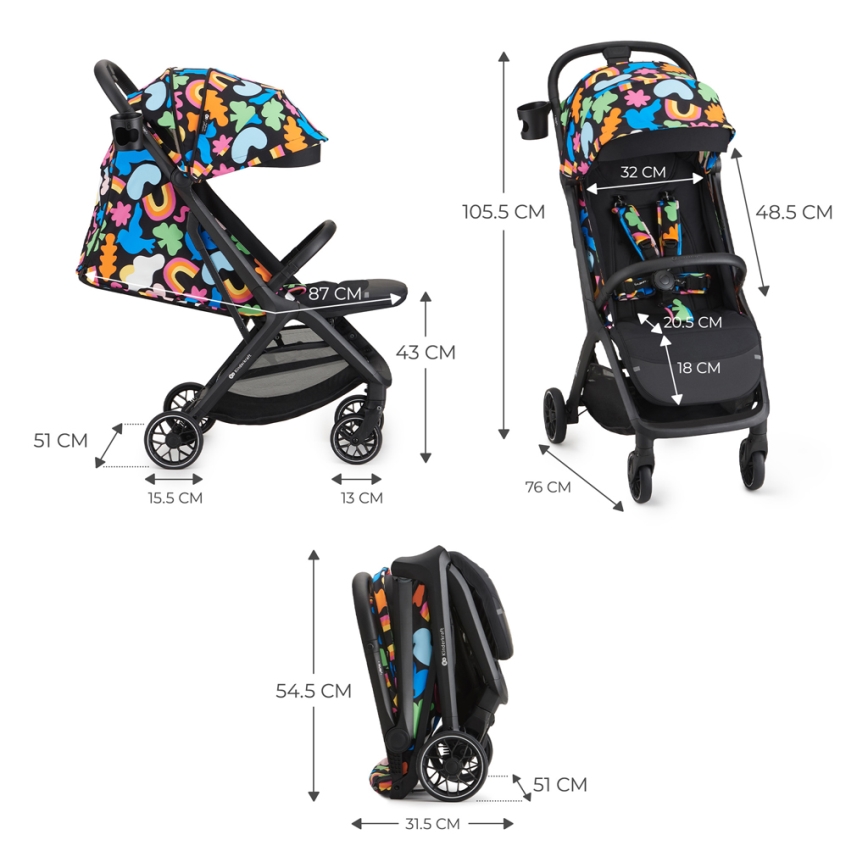 KINDERKRAFT SELECT - Stroller NUBI 2 Happy shapes