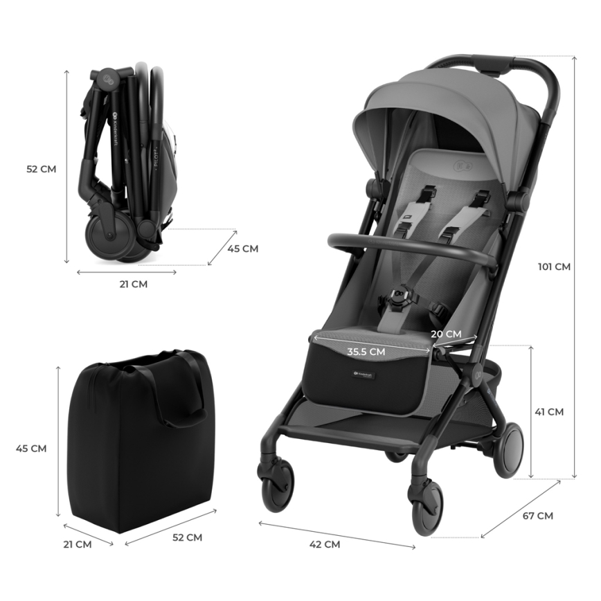KINDERKRAFT SELECT - Stroller PILOT 2 grey