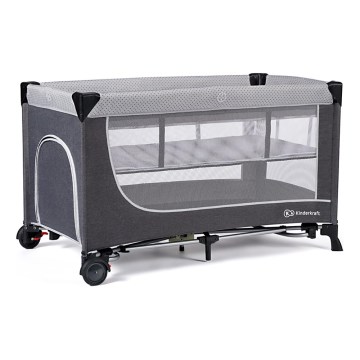 KINDERKRAFT SELECT - Travel crib LEODY grey