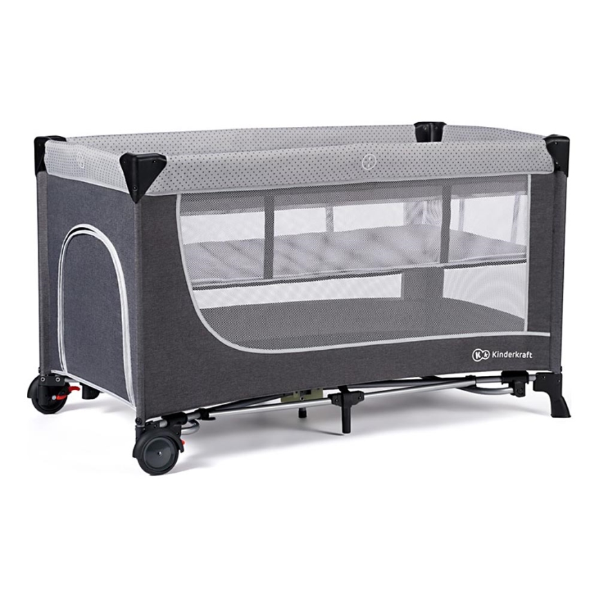 KINDERKRAFT SELECT - Travel crib LEODY grey