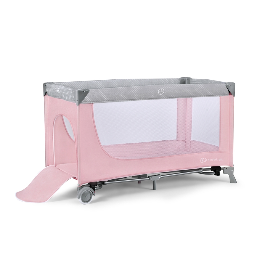 KINDERKRAFT - Travel crib LEODY pink