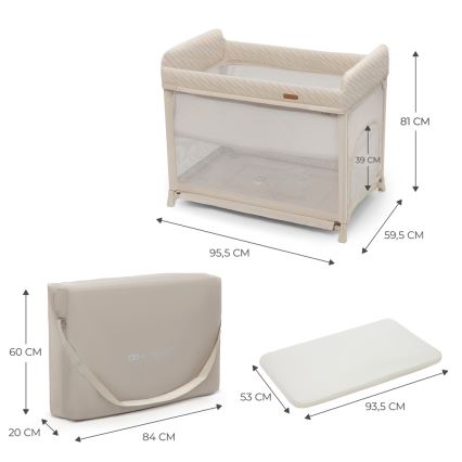 KINDERKRAFT SELECT - Travel crib MOON DREAM beige