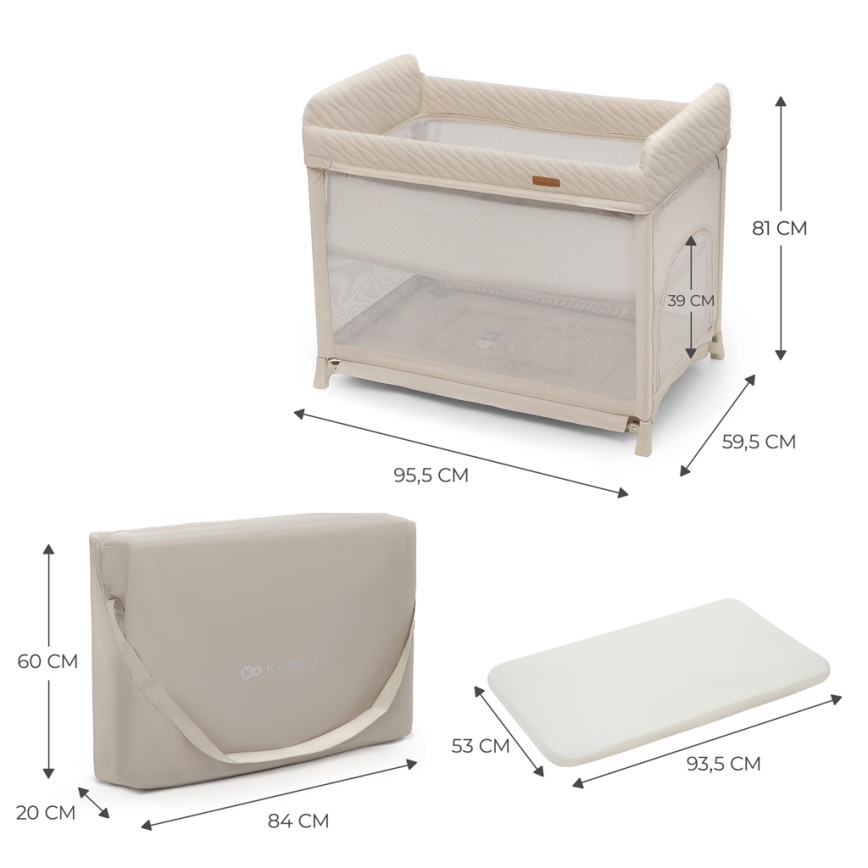 KINDERKRAFT SELECT - Travel crib MOON DREAM beige