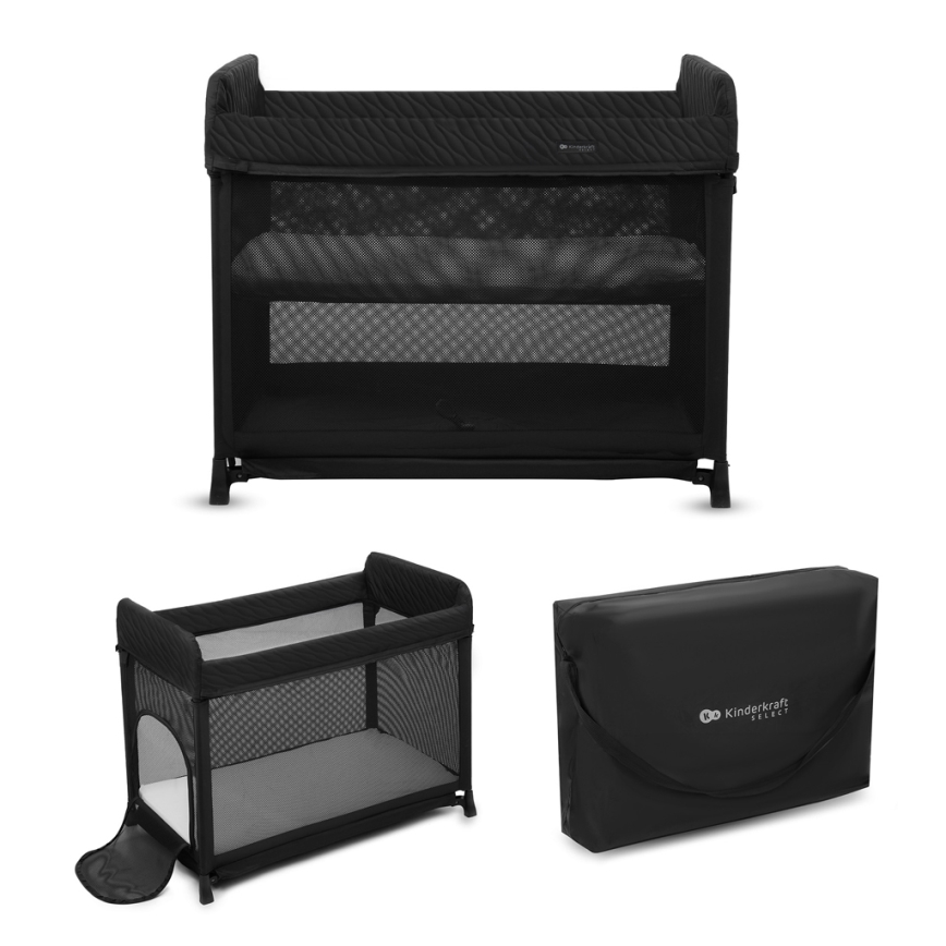 KINDERKRAFT SELECT - Travel crib MOON DREAM black