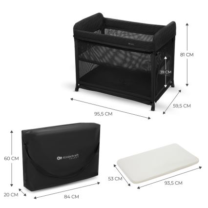 KINDERKRAFT SELECT - Travel crib MOON DREAM black