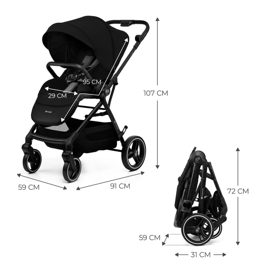 KINDERKRAFT SELECT - YOXI Sport Stroller Pure black