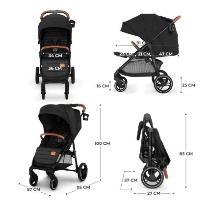 KINDERKRAFT - Stroller GRANDE PLUS black