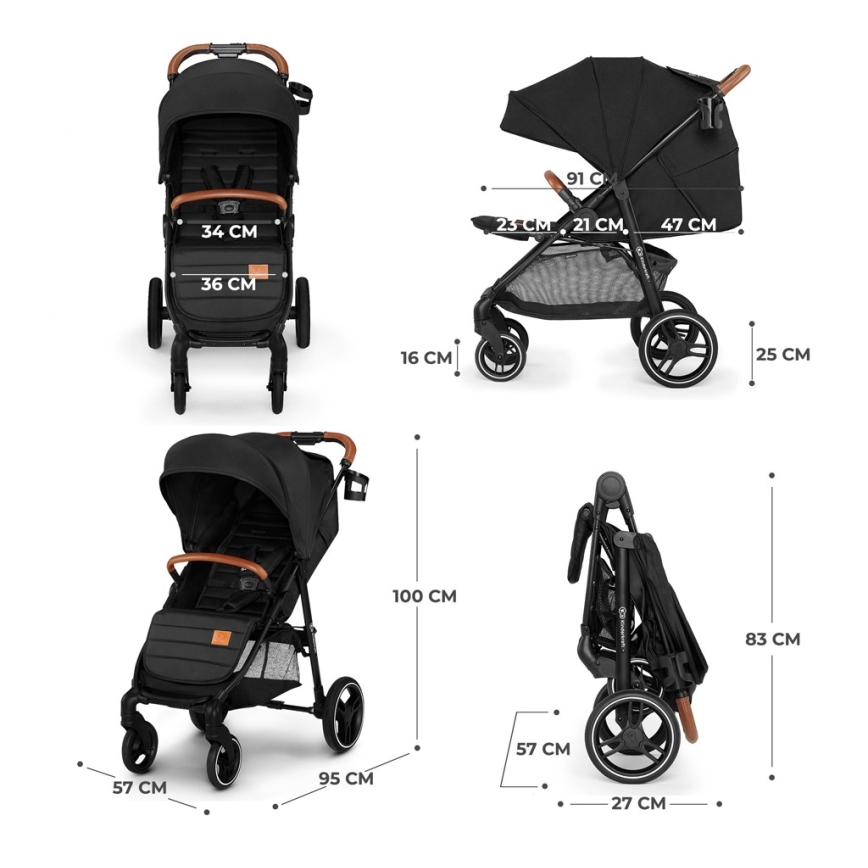KINDERKRAFT - Stroller GRANDE PLUS black