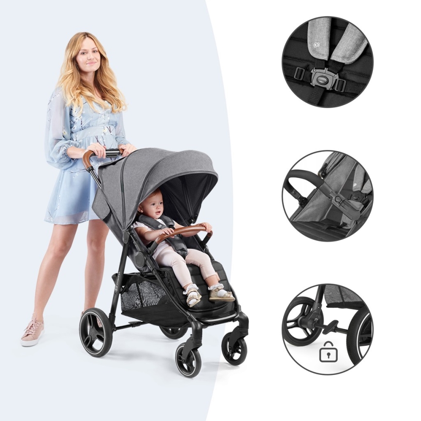 KINDERKRAFT - Stroller GRANDE PLUS grey
