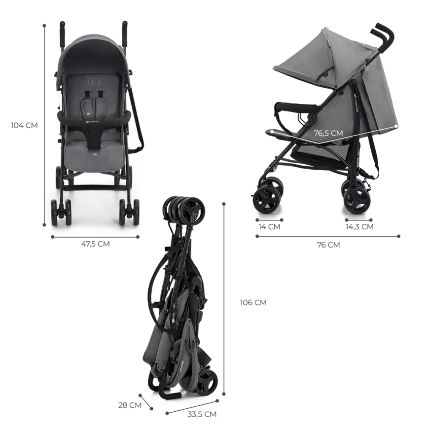 KINDERKRAFT - Stroller TIK Stone grey