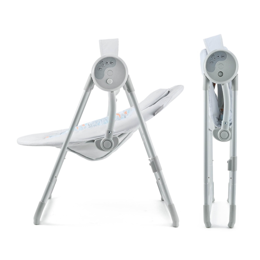 KINDERKRAFT - SWINGEE Baby Swing with Melody, Grey, 4xAAA/230V