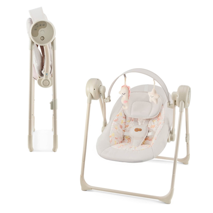KINDERKRAFT SWINGEE Baby Swing with Music, Beige, 4xAAA/230V