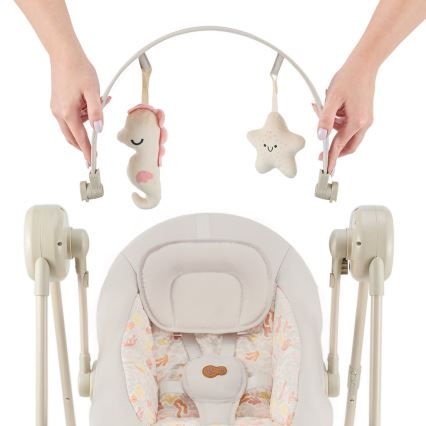 KINDERKRAFT SWINGEE Baby Swing with Music, Beige, 4xAAA/230V