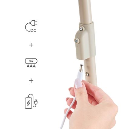 KINDERKRAFT SWINGEE Baby Swing with Music, Beige, 4xAAA/230V