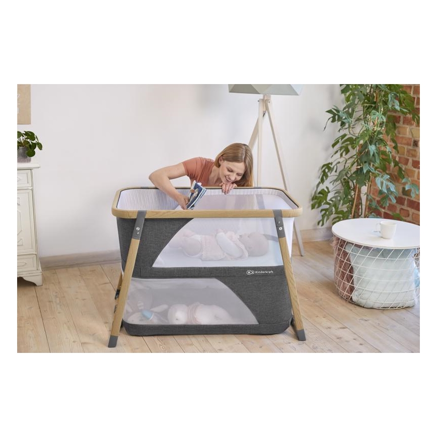KINDERKRAFT - Travel crib 4in1 SOFI grey