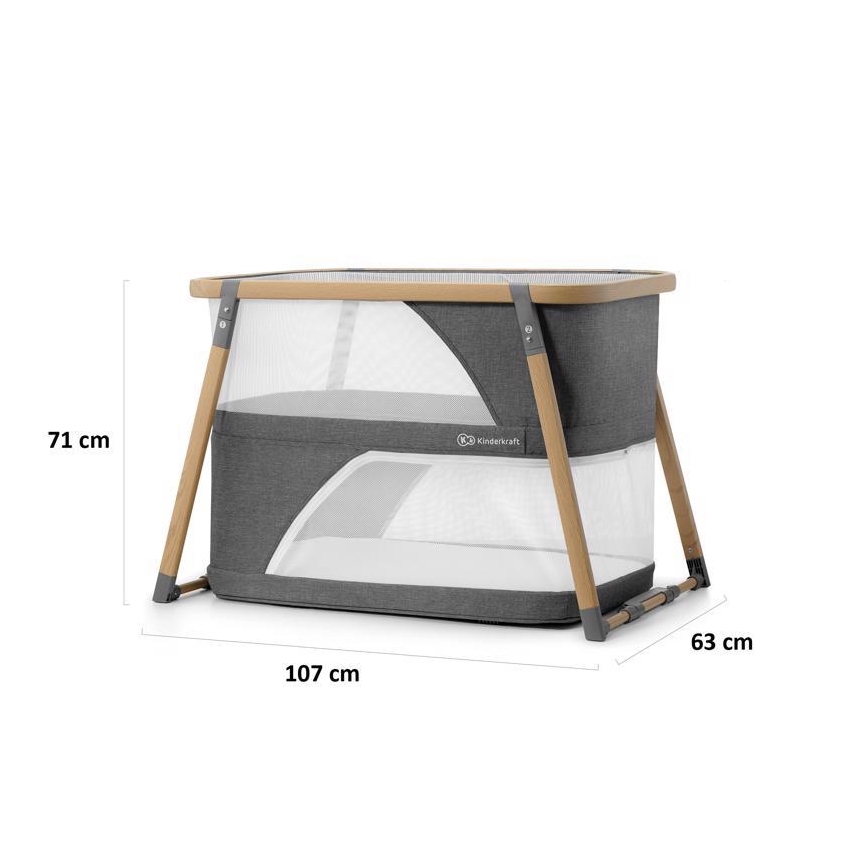 KINDERKRAFT - Travel crib 4in1 SOFI grey