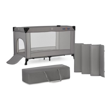 KINDERKRAFT - Travel crib Baby Tiger VIKI grey