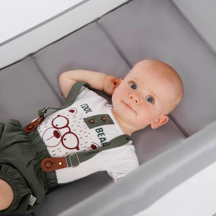 KINDERKRAFT - Travel crib Baby Tiger VIKI grey