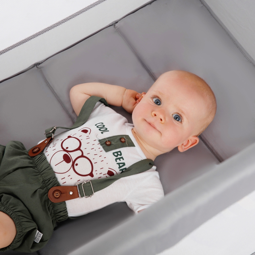 KINDERKRAFT - Travel crib Baby Tiger VIKI grey