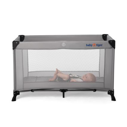 KINDERKRAFT - Travel crib Baby Tiger VIKI grey