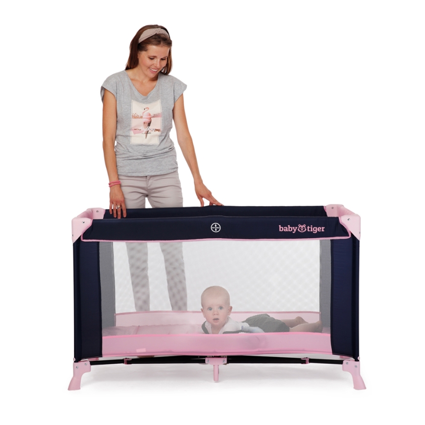 KINDERKRAFT - Travel crib Baby Tiger VIKI pink