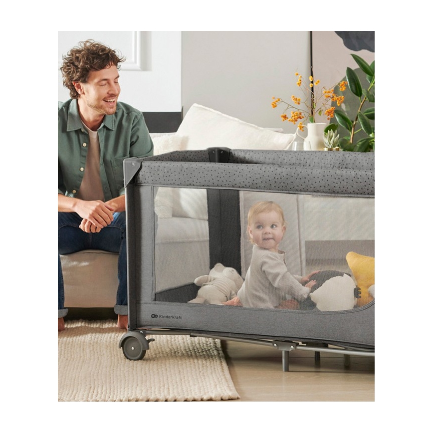 KINDERKRAFT - Travel crib JOY 2 grey