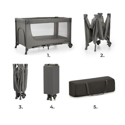 KINDERKRAFT - Travel crib JOY 2 grey