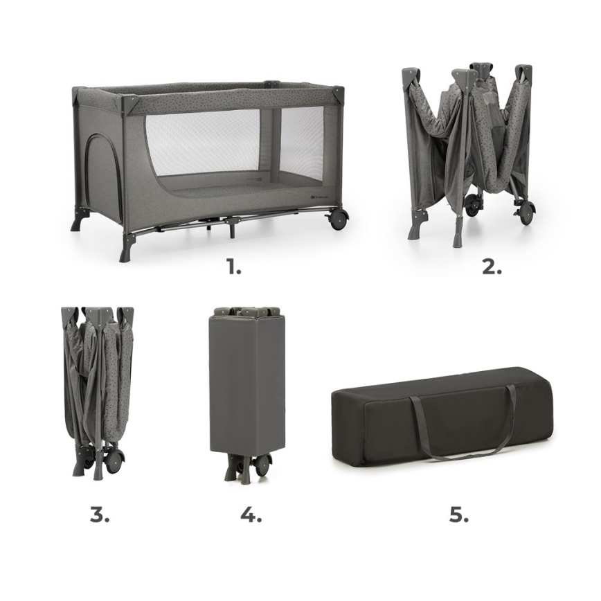 KINDERKRAFT - Travel crib JOY 2 grey