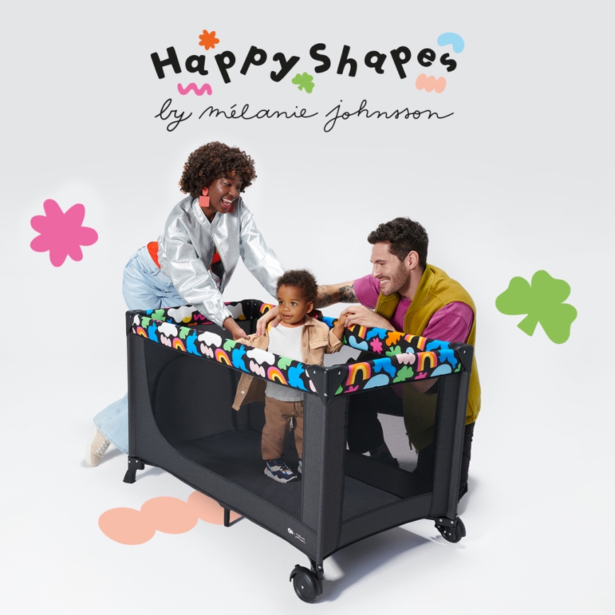 KINDERKRAFT - Travel crib JOY 2 Happy shapes