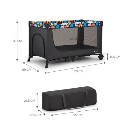 KINDERKRAFT - Travel crib JOY 2 Happy shapes